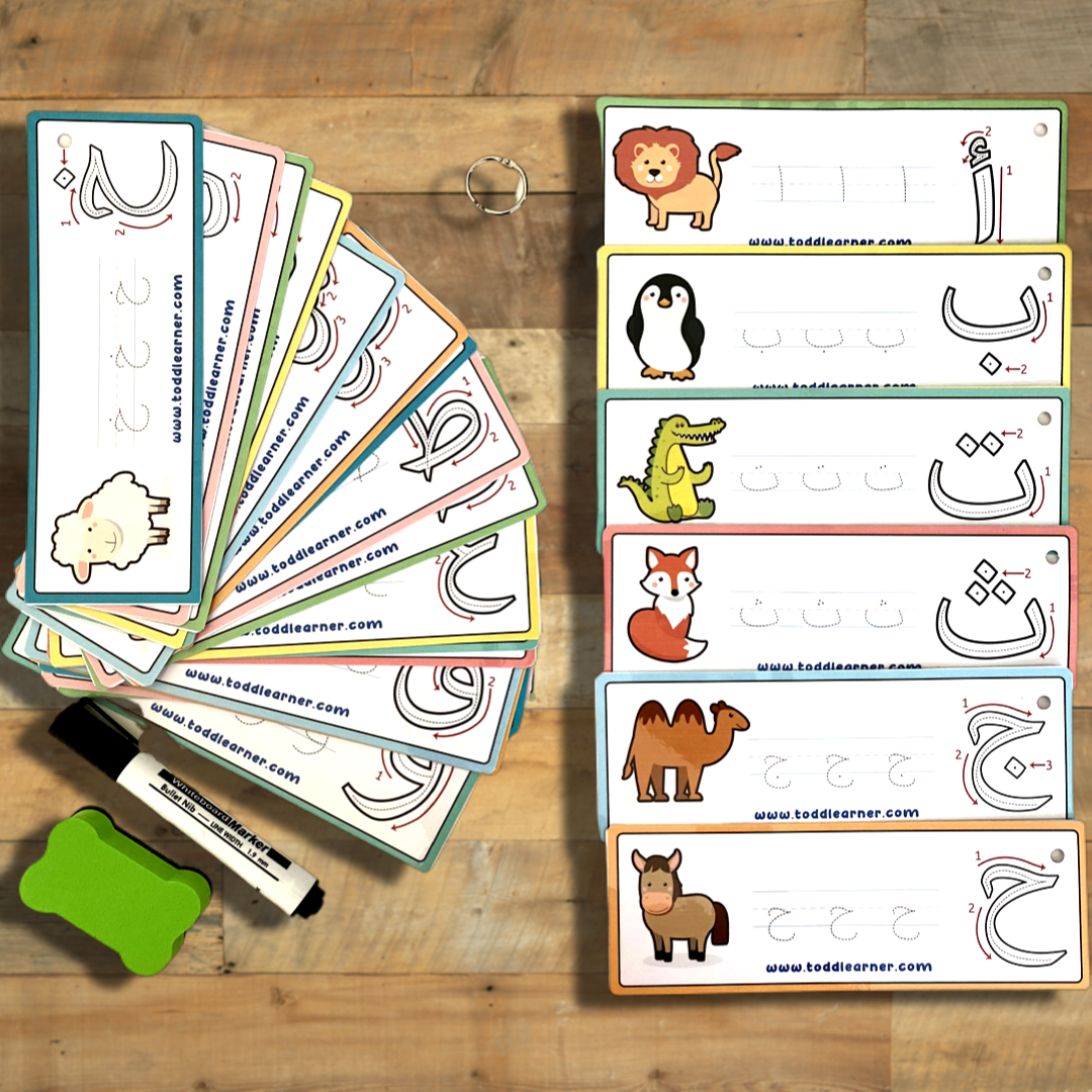 Arabic Writing Practice Cards for Kids – Learn, Trace & Write All 28 Arabic Letters