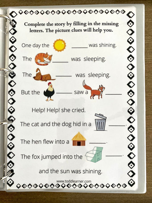 Level 2 Learning Binder for Kindergarten and Early Education: Reading, Writing, and Activity Worksheets