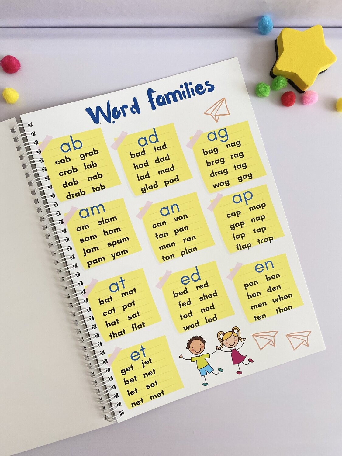 Word Families Learning Book for Kids: Build Early Reading and Phonics Skills