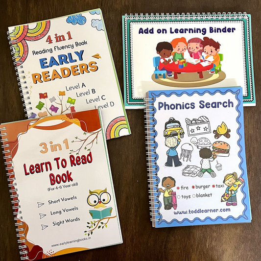 The Early Learning Kindergarten Books Bundle for Kids. Set of 4 essential reading books.(Value Pack)