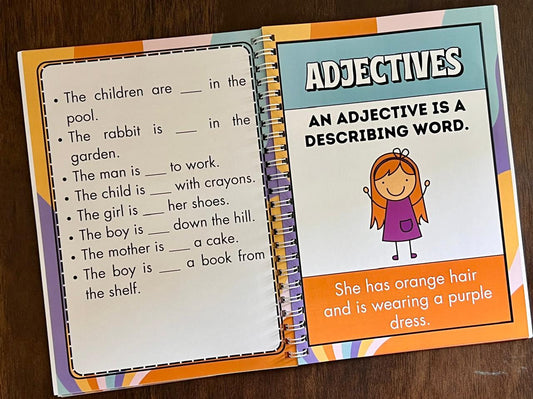 Learning Grammar Book for Kids. Exploring all parts of speech. Grammar made easy for kids.
